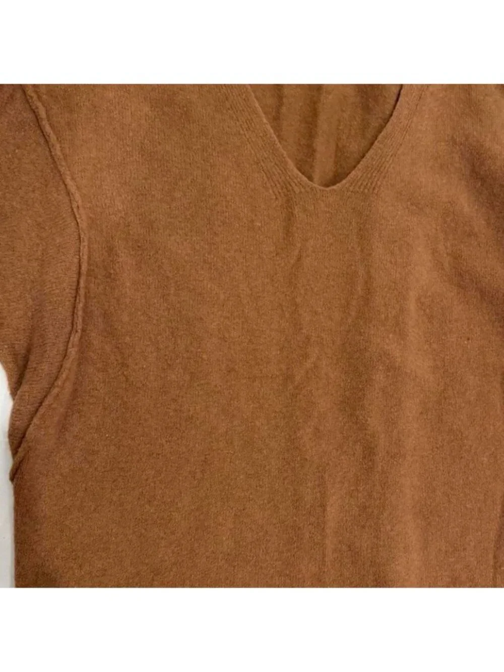brown v neck free people sweater